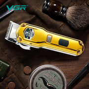 VGR V-693 Professional Salon Series Hair Clipper for Salon & Men | 150 Minutes Runtime | LED Display | Water Resistance | 6 Guide Combs (Gold)