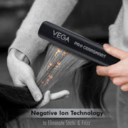 VEGA PROFESSIONAL Pro Cera Smart Hair Straightener (VPMHS-06) – Tourmaline Ceramic Floating Plates, Ultra Quick Heat, Adjustable Temperature, Black