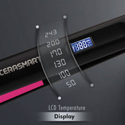VEGA PROFESSIONAL Pro Cera Smart Hair Straightener (VPMHS-06) – Tourmaline Ceramic Floating Plates, Ultra Quick Heat, Adjustable Temperature, Black