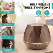 DabaTag 550ML Large Essential Oil Diffuser, Mute Aroma Diffuser, Automatic Shut-Off and Timing Function, Suitable for Large Room, Home