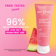 Dot & Key Watermelon Cooling Gel Face Wash with Vitamin C & Cucumber – Refresh, Brighten & Soothe