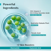 PILGRIM 15% Vitamin C Face Serum For Advanced Brightness (20 ml) With Ferulic Acid and Niacinamide