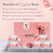 NutriGlow Natural’s English Rose Facial Kit with Natural Rose Extracts for Radiant & Glowing Skin, (250g+10ml)