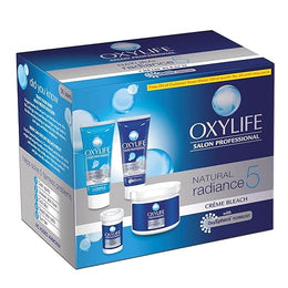 Oxylife Salon Professional Natural Radiance 5 Crème Bleach, 310g (x2 Gulabari Rose Water, 59ml) With Oxysphere Technology For Radiant & Even Skin Tone, Vitamin E & Glycerine, Fights 5 Skin Problems