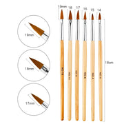 Shills Professional Nail Art Wooden Acrylic Brush Set