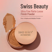 Swiss Beauty Ultra Fine Loose Finish Powder – Long-Lasting Matte Face Makeup, Lightweight & Oil-Control, All Skin Types
