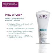 Lotus Professional DermaSAGE Phyto Ceramide Detox Foaming Cleanser for Clear & Hydrated Skin | All Skin Types | 100g
