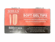 Shills Professional Soft Gel Tips 500Pc Box-Natural Oval