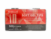 Shills Professional Soft Gel Tips 500Pc Box-Natural Square