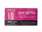 Shills Professional Soft Gel Tips 500Pc Box- Natural Matte T-Shape