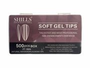 Shills Professional Soft Gel Tips 500Pc Box- Natural Waterdrops/Almond
