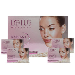 LOTUS HERBALS RADIANT PEARL Cellular Lightening Salon Grade 4 FACIAL KIT