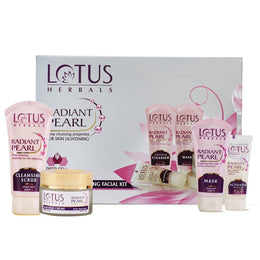 LOTUS HERBALS RADIANT PEARL Cellular Lightening Salon Grade FACIAL KIT