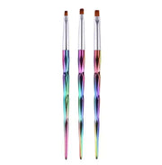 Shills Professional  Nail Art Metal Handle Rainbow Color Brush Set