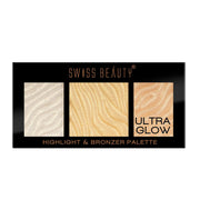 SWISS BEAUTY Highlighter & Bronzer Palette – Face Contouring, Glow & Matte Finish, All Skin Tones