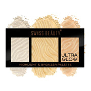 SWISS BEAUTY Highlighter & Bronzer Palette – Face Contouring, Glow & Matte Finish, All Skin Tones