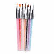 Shills Professional Rhinestone Handle Nail Liner Brush 7Pcs/set
