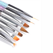 Shills Professional Rhinestone Handle Nail Liner Brush 7Pcs/set