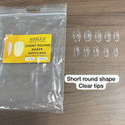 Shills Professional 500 pcs Short Round Shape Tips-Clear