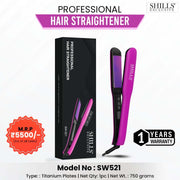 SHILLS EXCLUSIVE  PROFESSIONAL RAINBOW TITANIUM HAIR STRAIGHTENER (SW-521)