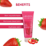 Jovees Strawberry Face Wash | Normal to Dry Skin | Hydrating 50ml