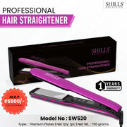SHILLS EXCLUSIVE  PROFESSIONAL TITANIUM HAIR STRAIGHTENER (SW-520)