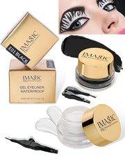 IMAGIC Gel Eyeliner, Long Lasting Waterproof Matte Eyeliner Cream Gel, High-Intensity Pigments Smudge-Proof Eye Liner,Makeup Gift for Women Girl, 4g with Brush