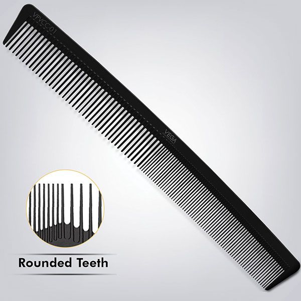 VEGA PROFESSIONAL Carbon Classic Dressing Comb -Black Line - VPVCC-01 ...
