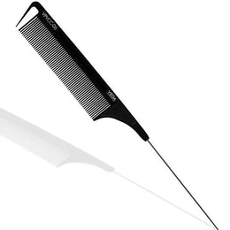 VEGA PROFESSIONAL Carbon Pin Tail Wide Teeth Comb – Black Line (Model VPVCC-06)