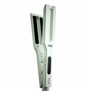 HNK FLO Hair Straightener – Ceramic-Tourmaline Double Plates | 6 Heat Settings (130-230 °C) | Silver Finish