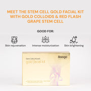RAAGA Stem Cell Gold Facial Kit with Gold Colloids & Red Flash Grape Stem Cell | 61 g
