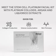 RAAGA Stem Cell Platinum Facial Kit with Platinum Colloids, Argan and Liquorice Extracts | 61 g