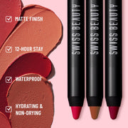 Swiss Beauty Matte Long Lasting Stay Maxx Lip Crayon – Smooth, Bold Color, All-Day Wear, Lipstick