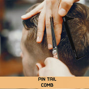 VEGA PROFESSIONAL Carbon Pin Tail Comb-Black Line - VPVCC-05