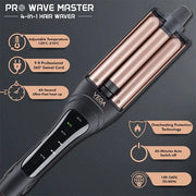 VEGA PROFESSIONAL Pro Wave Master 4-in-1 Hair Waver – Multi-Style Curling, Adjustable Temperature, Fast Heat-Up (VPPMS-04)