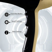 Pro Dry 2000-2200W Hair Dryer - Gold - VPVHD-04