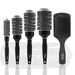 VEGA PROFESSIONAL Ceramix Shine Hair Brush Set – 5 Brushes (VPPHB-16)