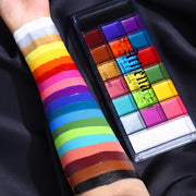 UCANBE Athena Face Body Paint Oil Palette, Professional Flash Non Toxic Safe Tattoo Halloween FX Party Artist Fancy Makeup Painting Kit For Kids and Adult, Red, blue,green,pink,black,white