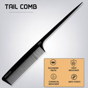 VEGA PROFESSIONAL Carbon Tail Comb-Black Line - VPVCC-03