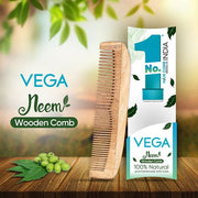 Vega Neem Wooden Comb Coarse and Fine - WNC-01